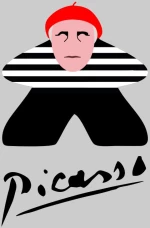 Picasso Meeple W Φούτερ - BURGUNDY