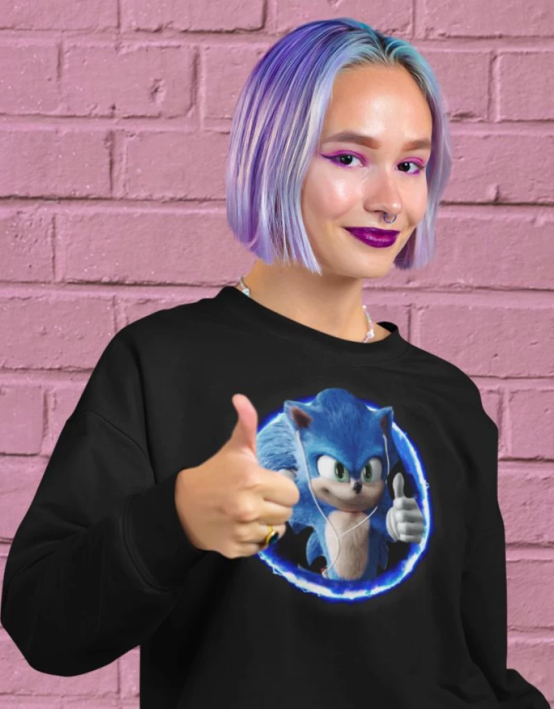 Sonic w φούτερ - BLACK