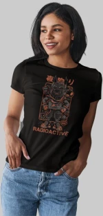 Radioactive Mutant Wolf W T-Shirt - BLACK