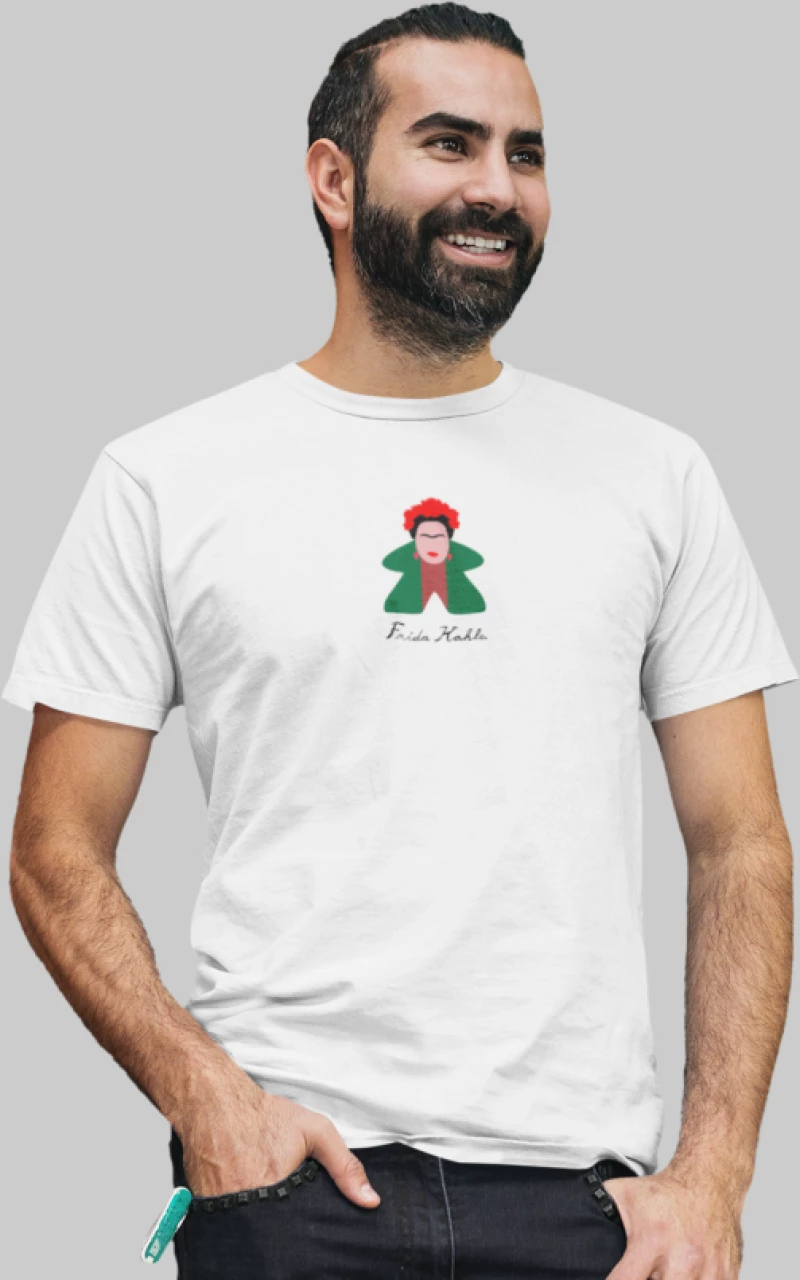 Frida Kahlo Meeple T-shirt - WHITE