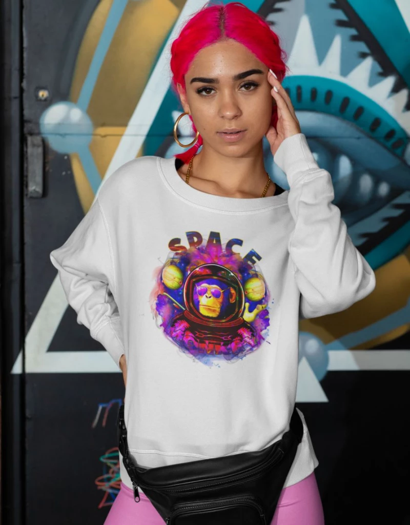 Space Monkey w Φουτερ - FUCHSIA