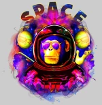 Space Monkey w Φουτερ - FUCHSIA