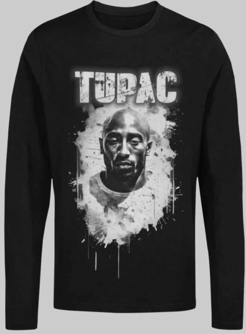 2pac μακρυμάνικο t-shirt - BLACK