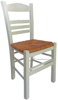 Καρέκλα ΣΙΦΝΟΣ Ξύλο/Ψάθα Άσπρο 41x45x88cm