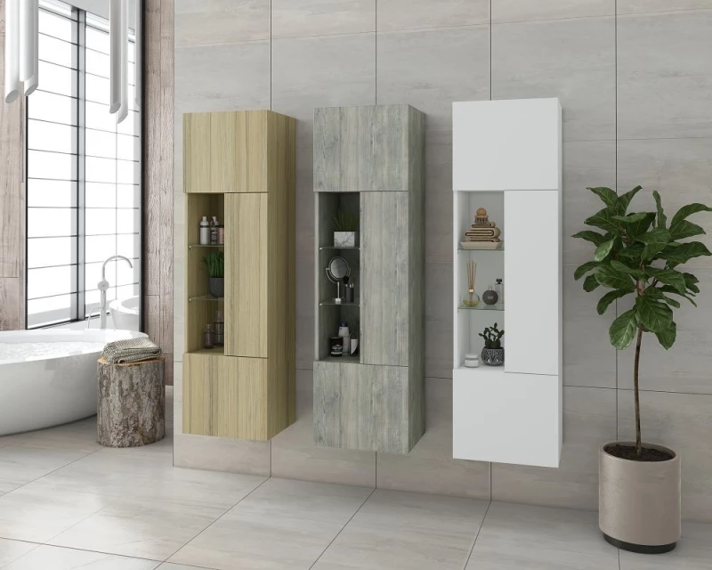 Έπιπλο Στήλη Μπάνιου Κρεμαστή Drop Instinct Natural Oak  (40x32x140)