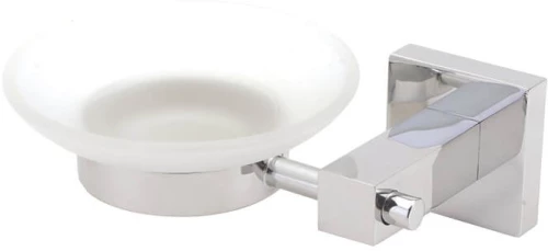 Σαπουνοθήκη Επιτοίχια Ασημί Γυάλινη - Ορειχάλκινη  Creavit Svida (BS44603)