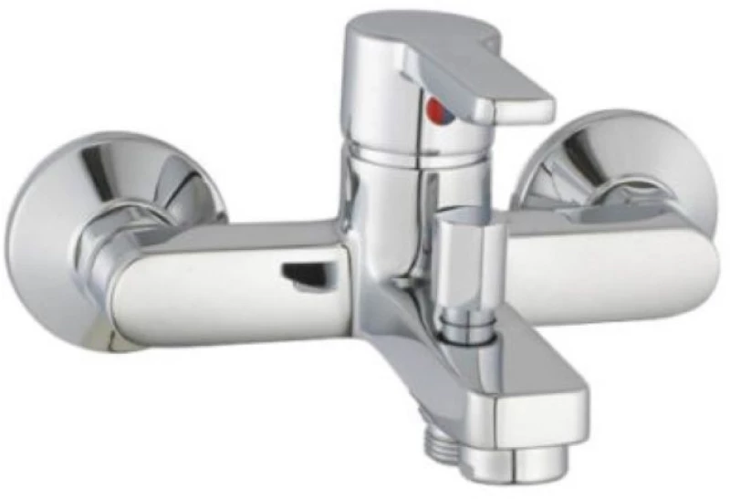 Μπαταρία Λουτρού Faismilani New Blu Chrome Επίτοιχη Σετ Με Τηλέφωνο Ντους, Σπιράλ & Βάση