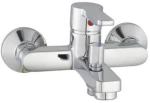 Μπαταρία Λουτρού Faismilani New Blu Chrome Επίτοιχη Σετ Με Τηλέφωνο Ντους, Σπιράλ & Βάση
