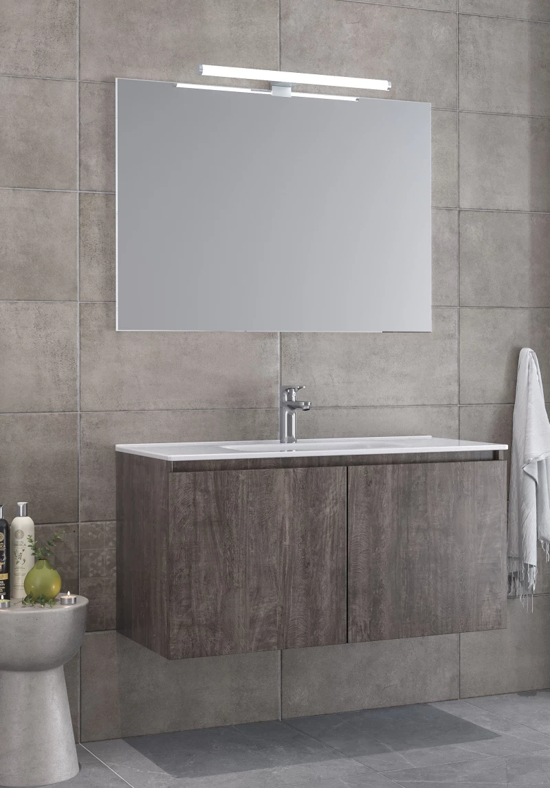 Έπιπλο Μπάνιου Furnibath Madrid 100C Royal Grey Βάση,Νιπτήρας,Καθρέφτης(5MD100CGR)