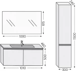 Έπιπλο Μπάνιου Furnibath Madrid 100C Royal Grey Βάση,Νιπτήρας,Καθρέφτης(5MD100CGR)