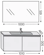 Έπιπλο Μπάνιου Furnibath Madrid 100C Royal Grey Βάση,Νιπτήρας,Καθρέφτης(5MD100CGR)