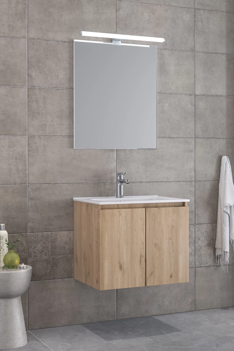 Έπιπλο Μπάνιου Furnibath Madrid 60C Royal Walnut Βάση,Νιπτήρας,Καθρέφτης(5MD60CWL)