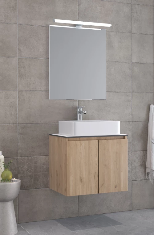Έπιπλο Μπάνιου Furnibath Madrid 60TC Royal Walnut Βάση,Νιπτήρας,Καθρέφτης (5MDCT60CWL)