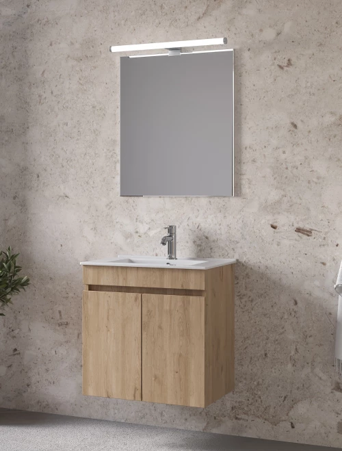 Έπιπλο Μπάνιου Furnibath Valencia 61 Royal Walnut Βάση,Νιπτήρας,Καθρέφτης (6VL61CWL)