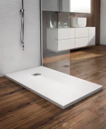 Ντουζιέρα Tema Art Stone Λευκή Ορθογώνια 80 x 90 x 3 cm