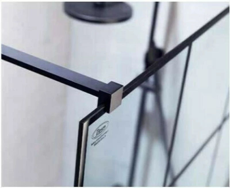 Σταθερό Διαχωριστικό Πάνελ Ντουζιέρας Devon Iwis Walk-In Decor Black matt  Clean Glass 90 x 200 cm