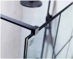 Σταθερό Διαχωριστικό Πάνελ Ντουζιέρας Devon Iwis Walk-In Decor Black matt  Clean Glass 90 x 200 cm
