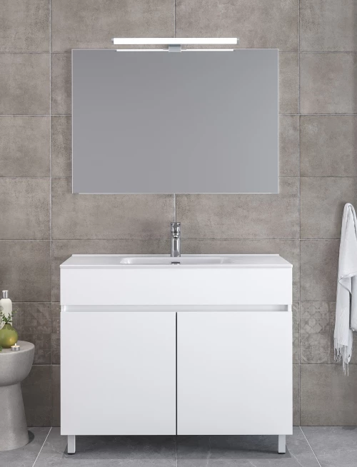 Έπιπλο Μπάνιου Furnibath Toledo 100C Royal White Βάση,Νιπτήρας,Καθρέφτης (7TL100CWH)