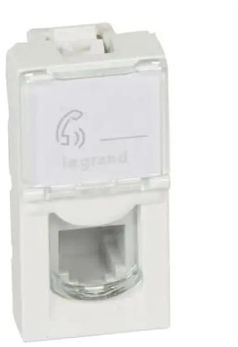 Πρίζα τηλεφώνου RJ11 4 επαφών - 1 στοιχείου Mosaic Legrand 078730 Λευκό