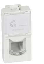 Πρίζα τηλεφώνου RJ11 4 επαφών - 1 στοιχείου Mosaic Legrand 078730 Λευκό