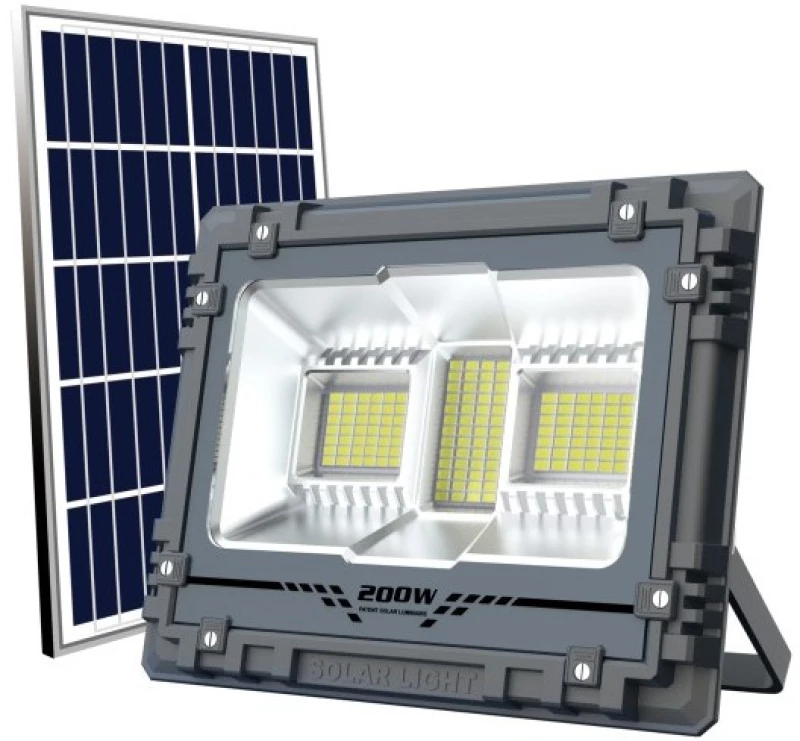Ηλιακός Προβολέας LED 200W 6000K IP65 Με Τηλεχειριστήριο Ανθρακί 6607 Spotlight 6607 Γκρι