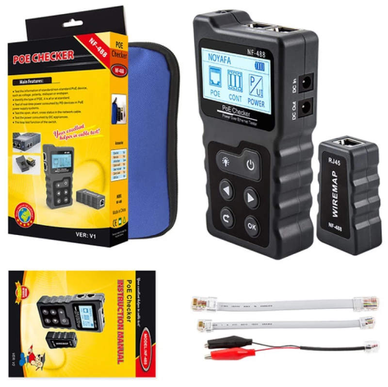 NOYAFA tester καλωδίων δικτύου NF-488 για RJ45 PoE