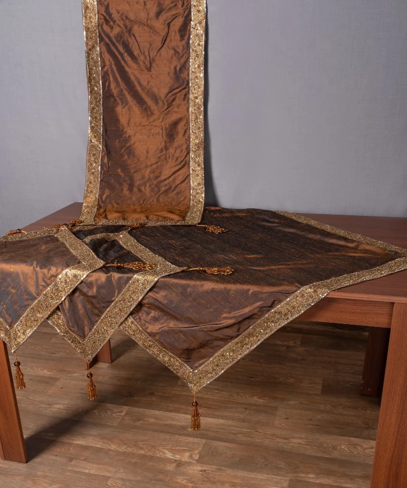 Σετ 4 τεμαχίων (100cm x 100cm, 50cm x 150cm, 2x50cm x 50cm) Αθηνά Καφέ - -