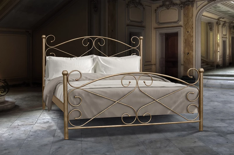 Μεταλλικό κρεβάτι Metal Casa Ρόδος Εκρού 100 x 200