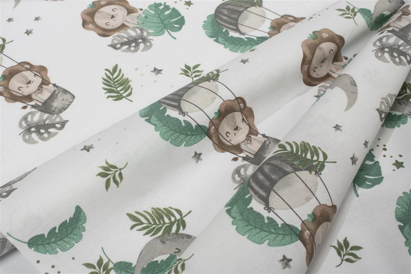 Σεντονάκι Λίκνου bebe Lion 534 80X110 Green 100% Cotton - -