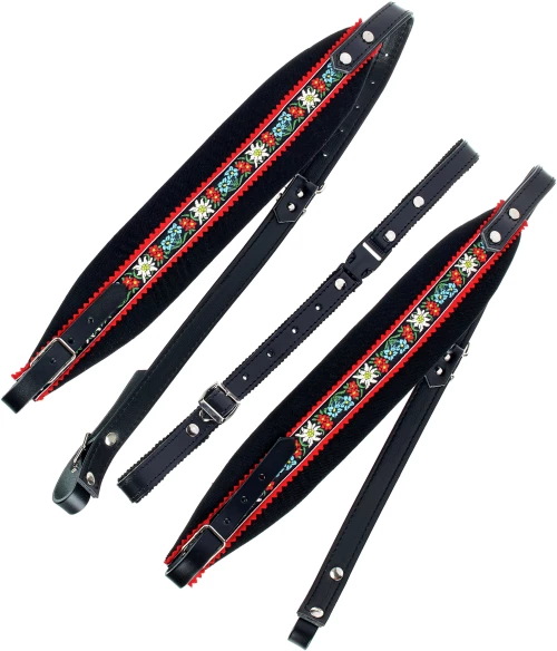 Musicland AS-70 Pro Accordion Straps - Flower Black