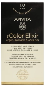 Apivita My Color Elixir Μόνιμη Βαφή Μαλλιών Χωρίς Αμμωνία - 1.0 Φυσικό Μαύρο