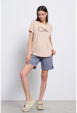 BDTK T-SHIRT SS 1241-902128 1241-902128-00217 BODY TALK Μπεζ