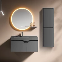 Σετ Επίπλου DIVA 80 cm PLYWOOD χρ. ΑΝΘΡΑΚΙ 9SDIV080ANTH