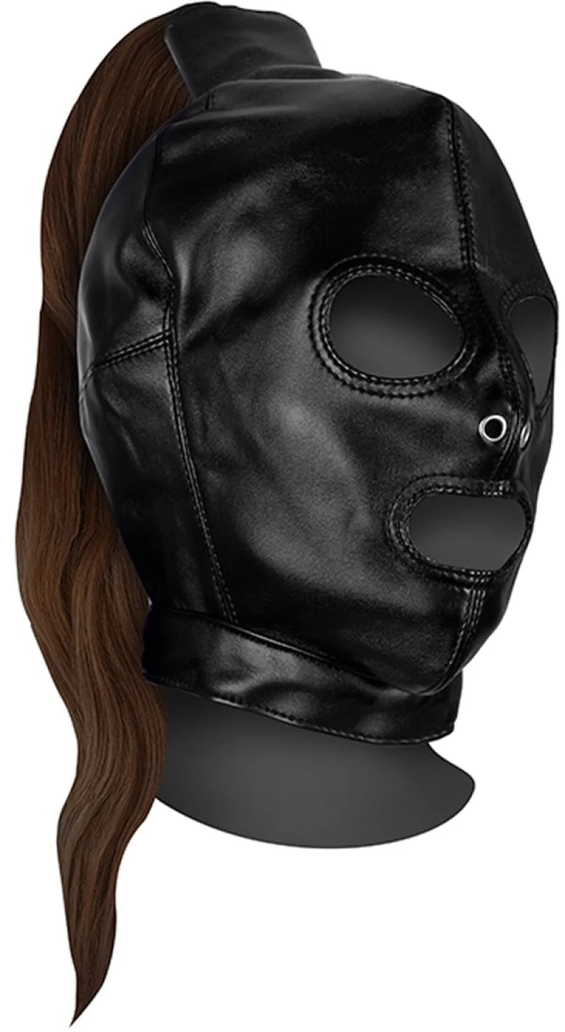 Ouch Mask with Blonde Ponytail - Brown