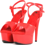 Red Patent Pump Sandals