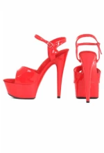 Red Patent Pump Sandals