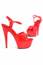 Red Patent Pump Sandals