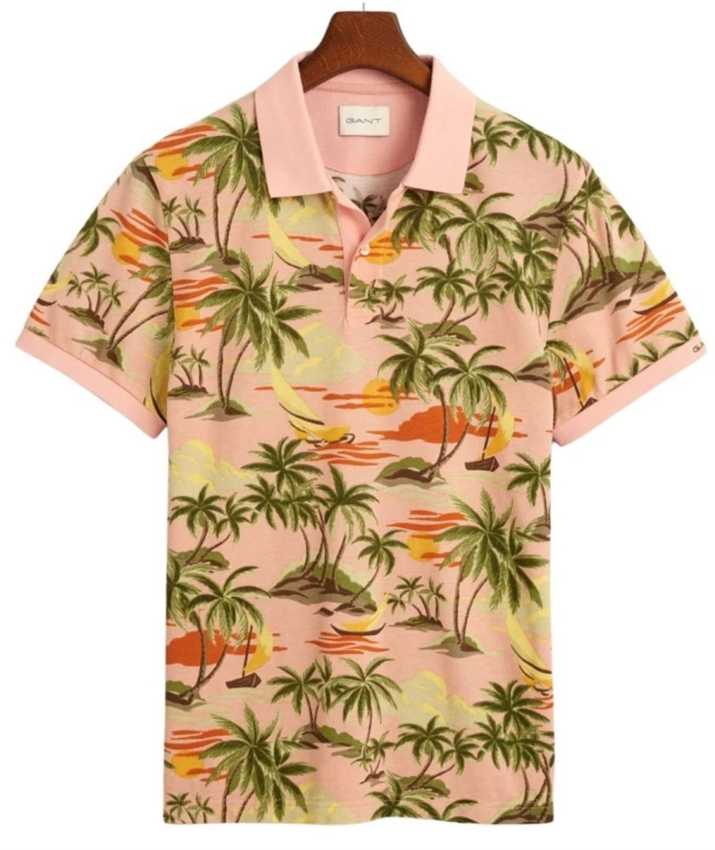POLO GANT Hawaiian Print 3623-65846736, Χρώμα LIGHT ORANGE