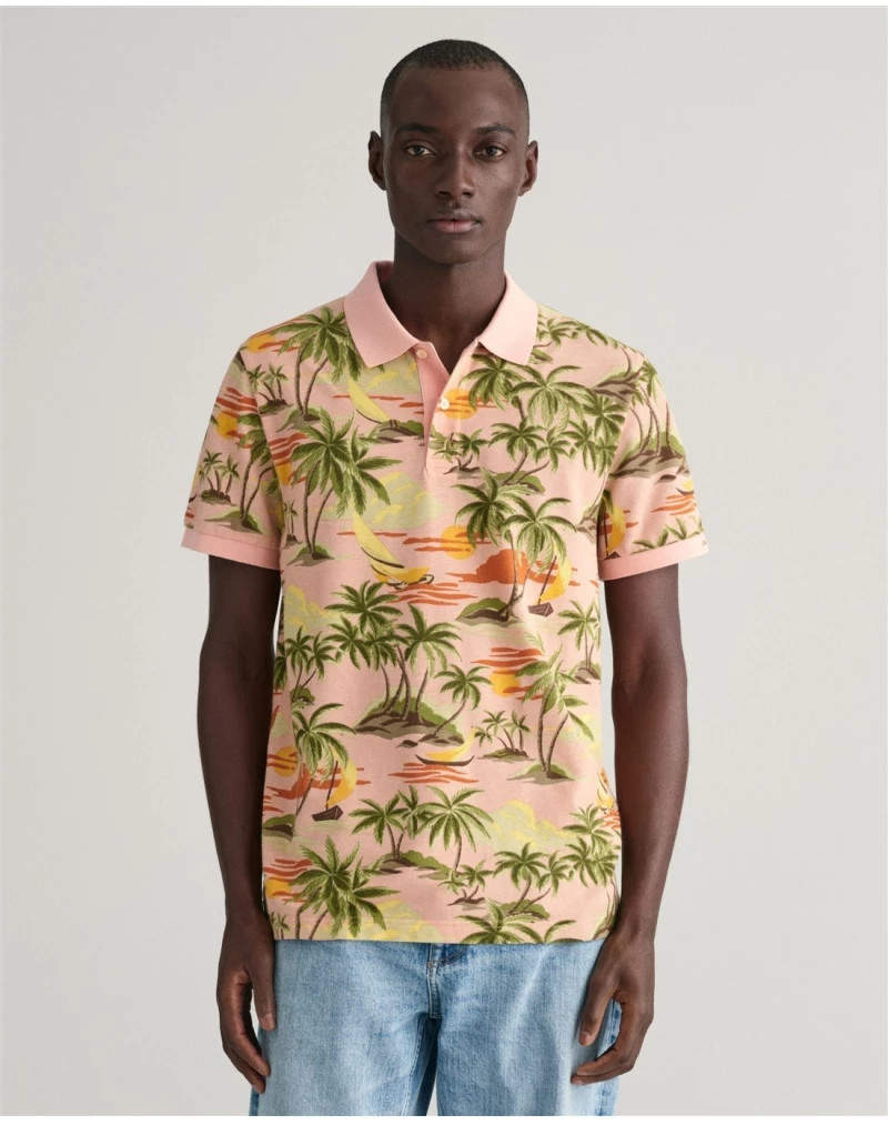 POLO GANT Hawaiian Print 3623-65846736, Χρώμα LIGHT ORANGE