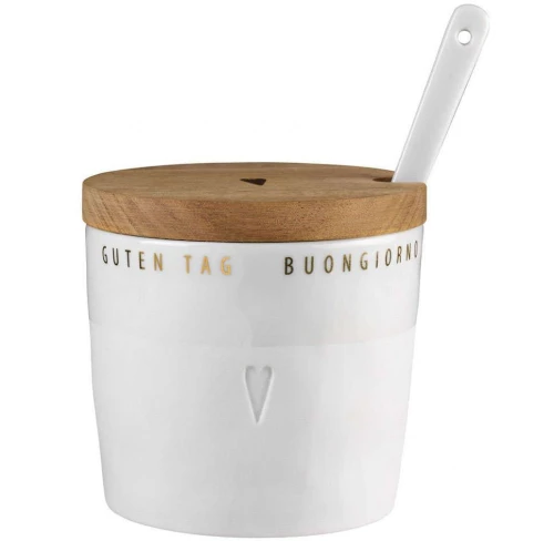 Δοχείο Αποθήκευσης Ζάχαρης Bon Apetit LBTRD0011871 Φ9,5x9cm Multi Raeder Ξύλο,Πορσελάνη