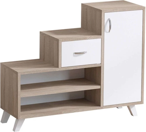 Παπουτσοθήκη Retro 746JUG3985 90x33x77cm Sonoma-White Μοριοσανίδα, Μελαμίνη