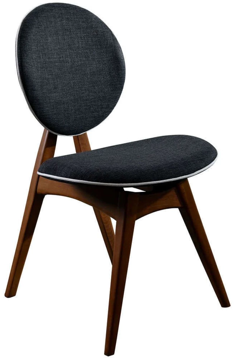 Καρέκλα Touch (Σετ 2Τμχ) 998VOW1114 54x55x93cm Walnut-Anthracite Ξύλο,Ύφασμα