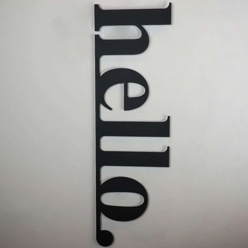 Διακοσμητικό Τοίχου Hello 507ATP1106 30x99cm Black Wallity Ατσάλι