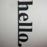Διακοσμητικό Τοίχου Hello 507ATP1106 30x99cm Black Wallity Ατσάλι