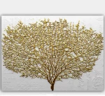 Πίνακας Καμβάς 441HPE2698 100x70cm White-Gold Wallity Οριζόντιοι Ξύλο,Καμβάς