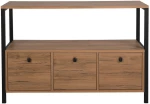 Μπουφές Nero v2 570VLT1911 120x30x76cm Walnut-Black Μελαμίνη,Μέταλλο