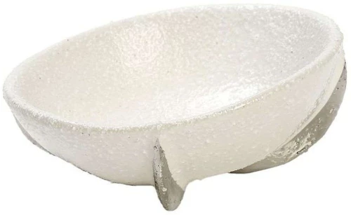 Διακοσμητικό Μπωλ Φύλλα NIX101 11,8x11,8x5,5cm White-Silver Espiel Κεραμικό