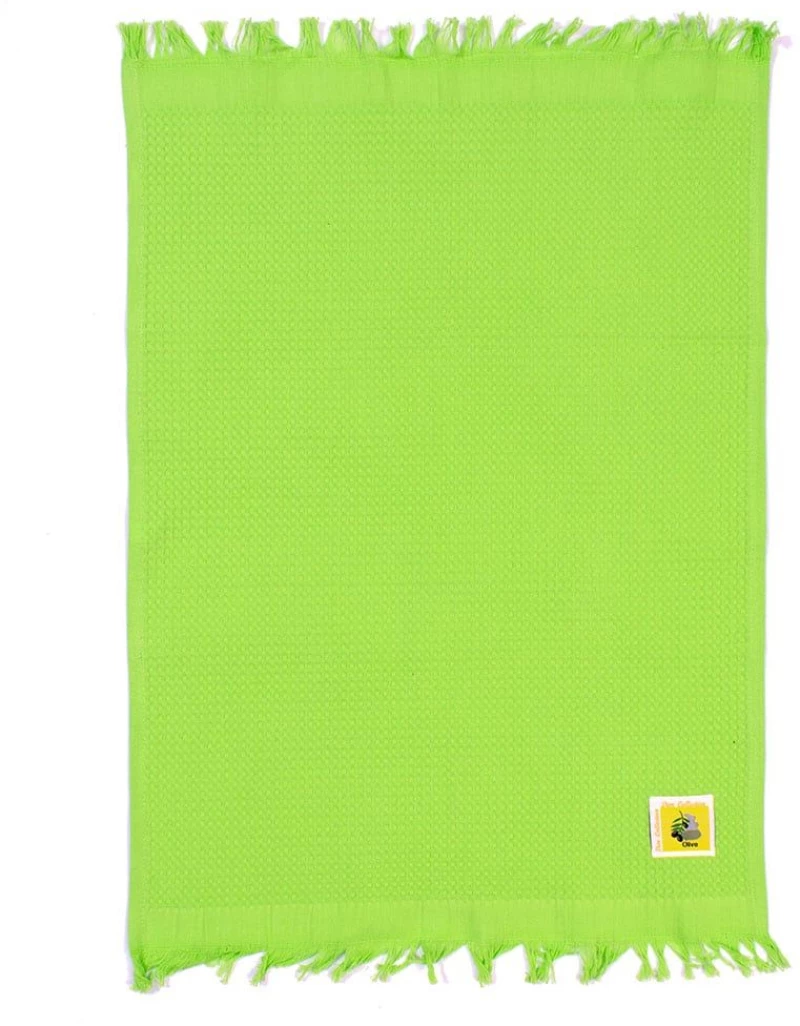 Ποτηρόπανο Πικέ Olive Με Κρόσσι Green DimCol 45x65cm 100% Βαμβάκι