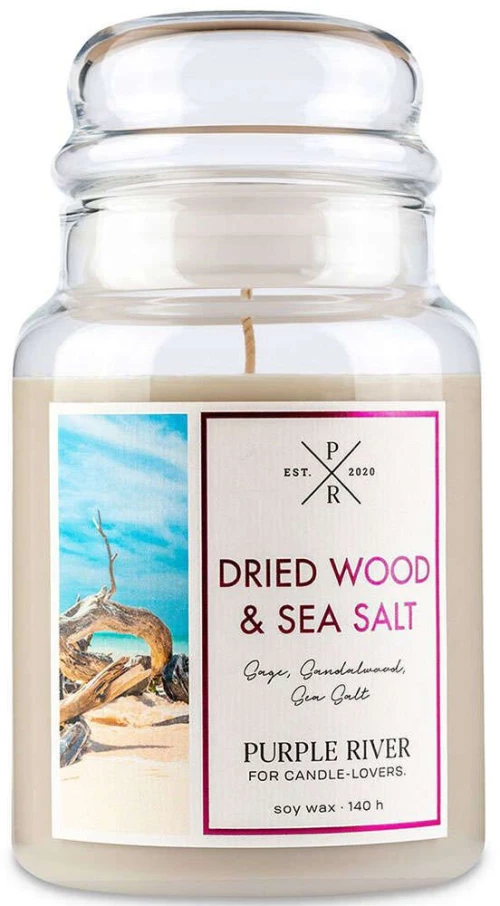 Αρωματικό Κερί Dried Wood & Sea Salt A1068 10x18cm 623gr Sand Purple River Κερί Σόγιας