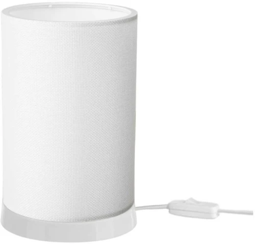 Φωτιστικό Επιτραπέζιο 14-0319 Tl-07/H-01 1/E27 Φ14x23,5cm Κυλινδρικό Αμπαζούρ White-Cream Heronia Μέταλλο,Ύφασμα